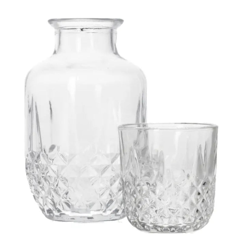 Water Carafe & Drinking Glass Set 600ml