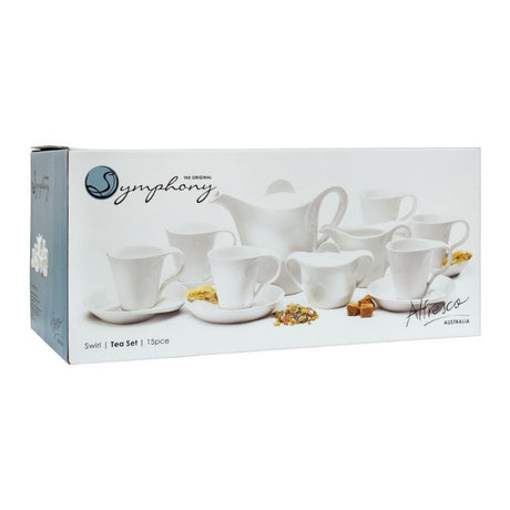 Symphony Swirl 15 Pcs Tea Set White