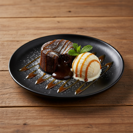 Ceramic Dessert Plate Black 8"