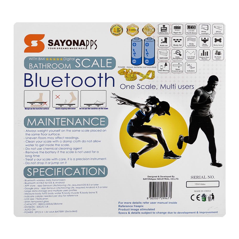 Sayona Digital Bathroom Scale