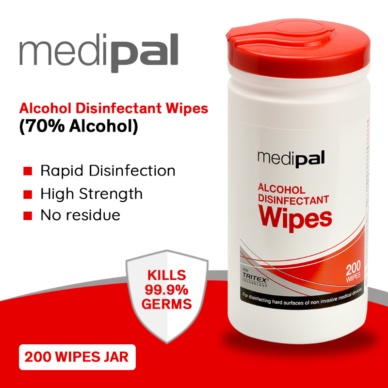 Medipal Alcohol Disinfectant Wipes (Set of 100 Pcs)