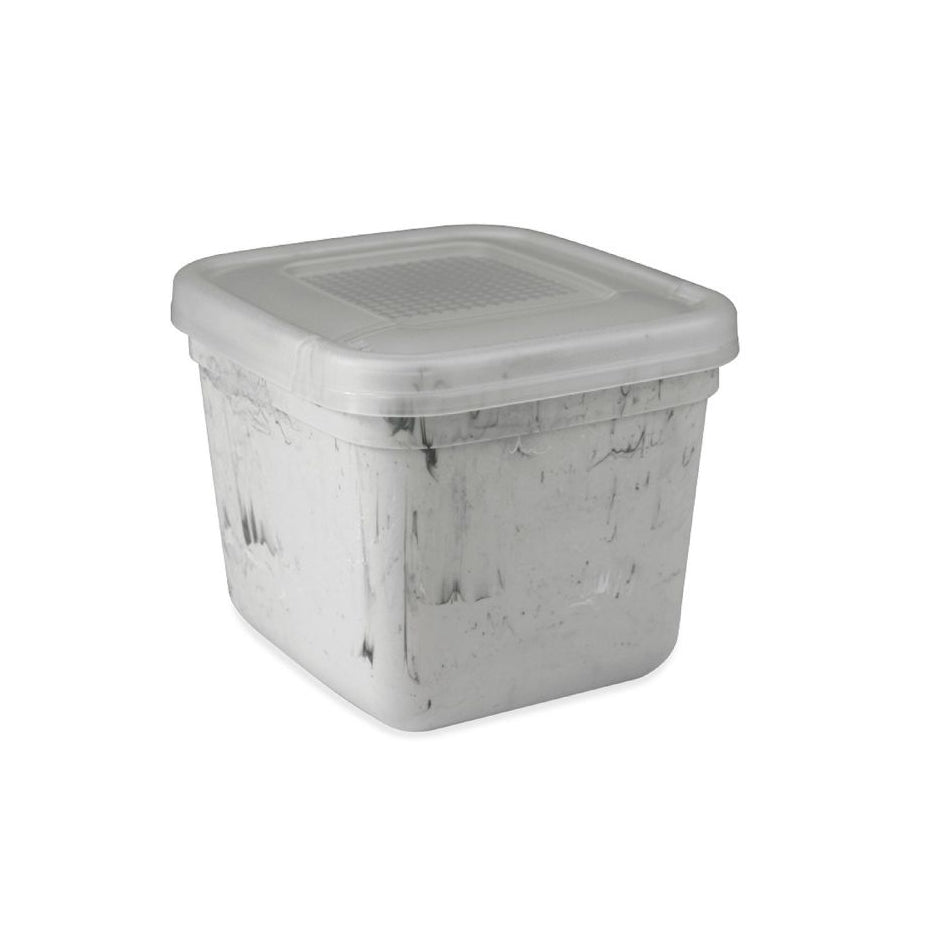 0.9L stone storage dispenser box with translucent lid, white container