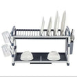 2 Tier Dish Rack Aluminum Gray