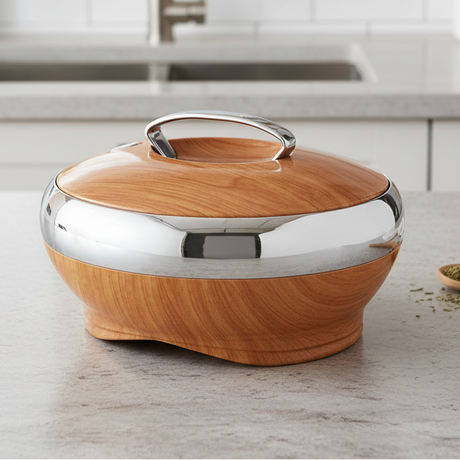 5 Ltr Light Wood+Silver Hotpot