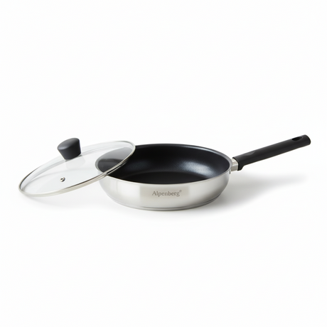 Stainless Steel Fry Pan 24cm With Glass Lid