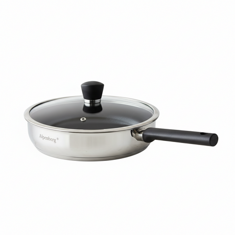 Stainless Steel Fry Pan 26cm With Glass Lid 