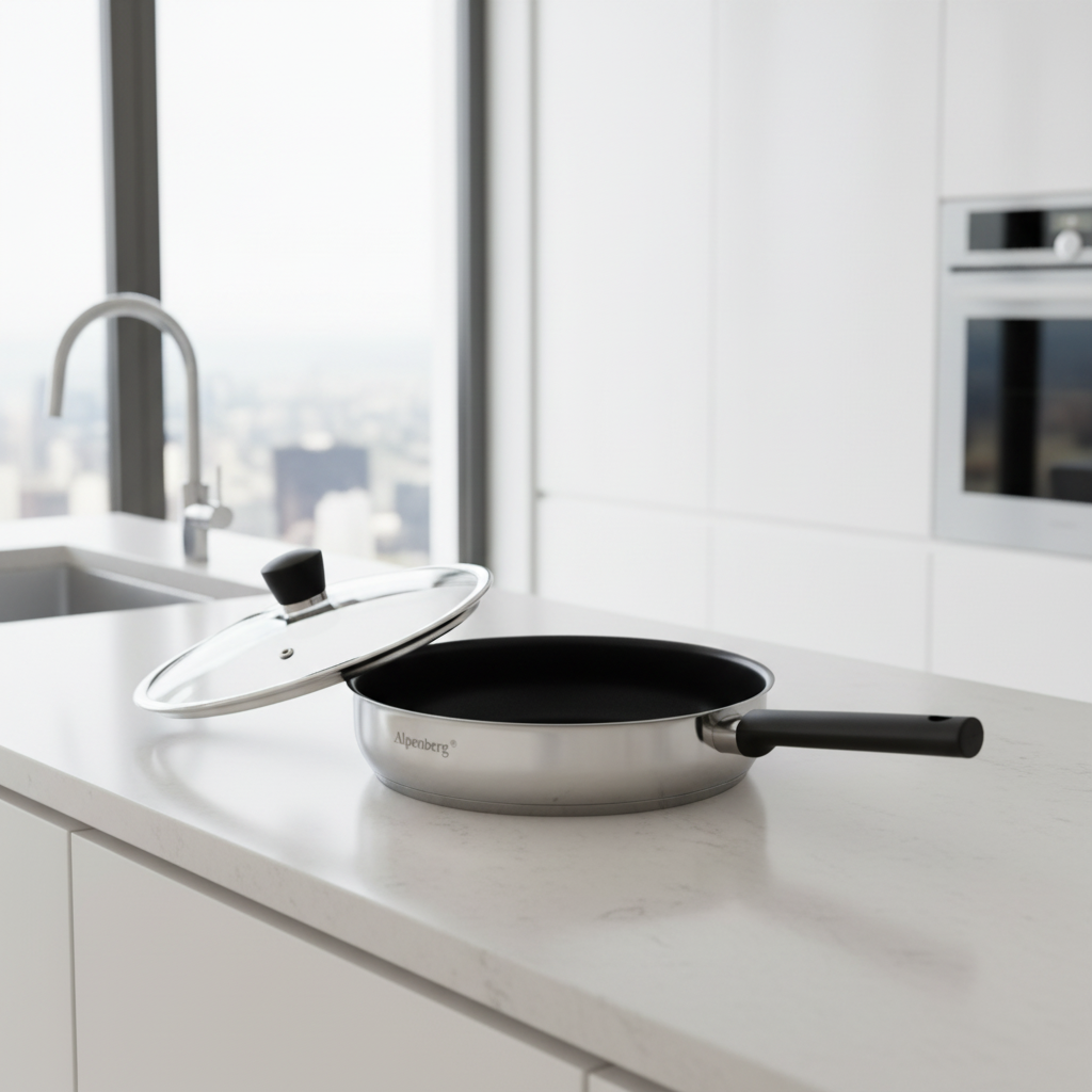 Stainless Steel Fry Pan 28cm With Glass Lid