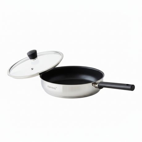 Stainless Steel Fry Pan 30cm With Glass Lid