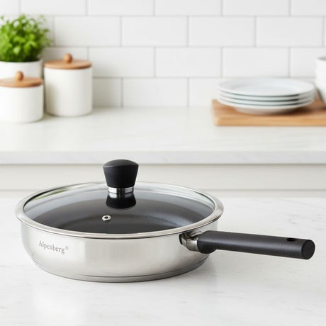 Stainless Steel Fry Pan 26cm With Glass Lid 