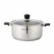 Stainless Steel Cooking Pot 28 cm/ 7L With Glass Lid