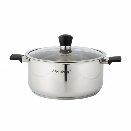Stainless Steel Cooking Pot 28 cm/ 7L With Glass Lid