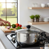 Stainless Steel Cooking Pot 28 cm/ 7L With Glass Lid