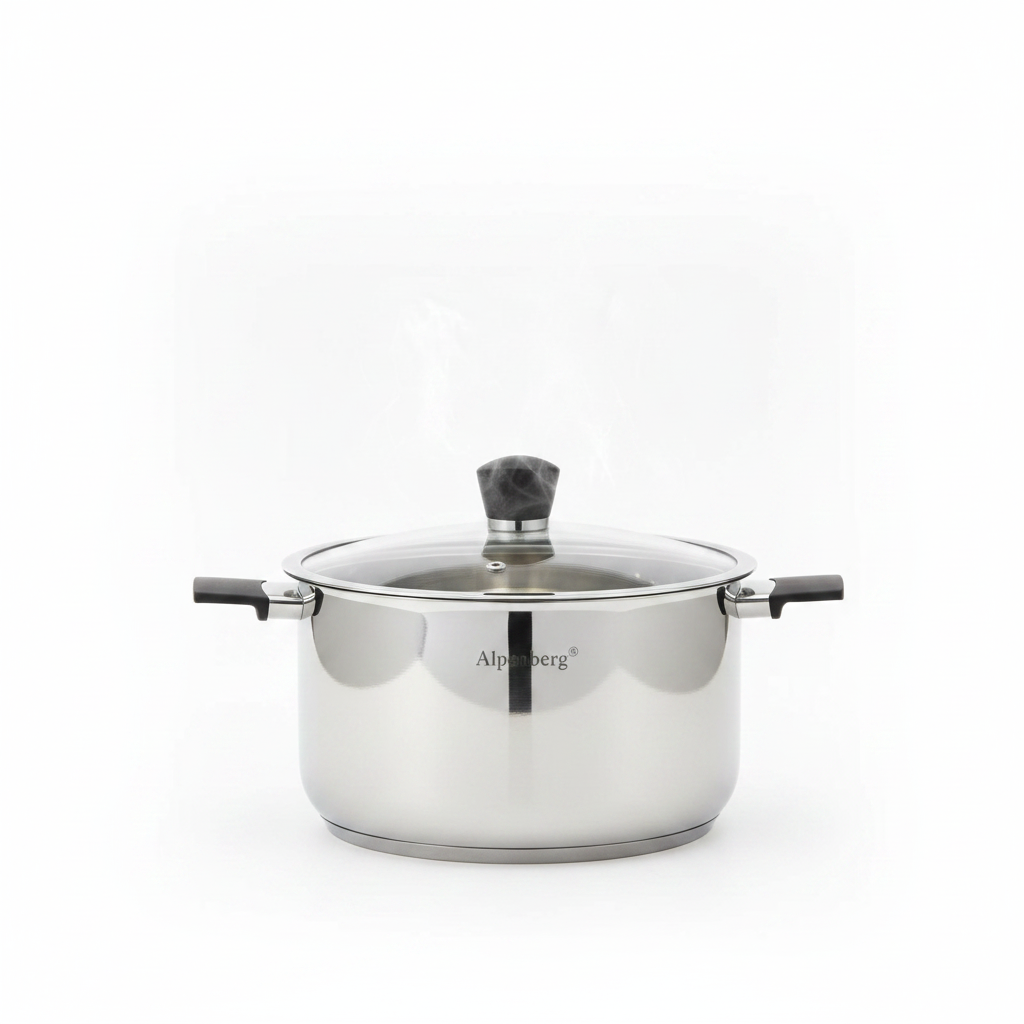 Stainless Steel Cooking Pot 30 cm/ 9L With Glass Lid