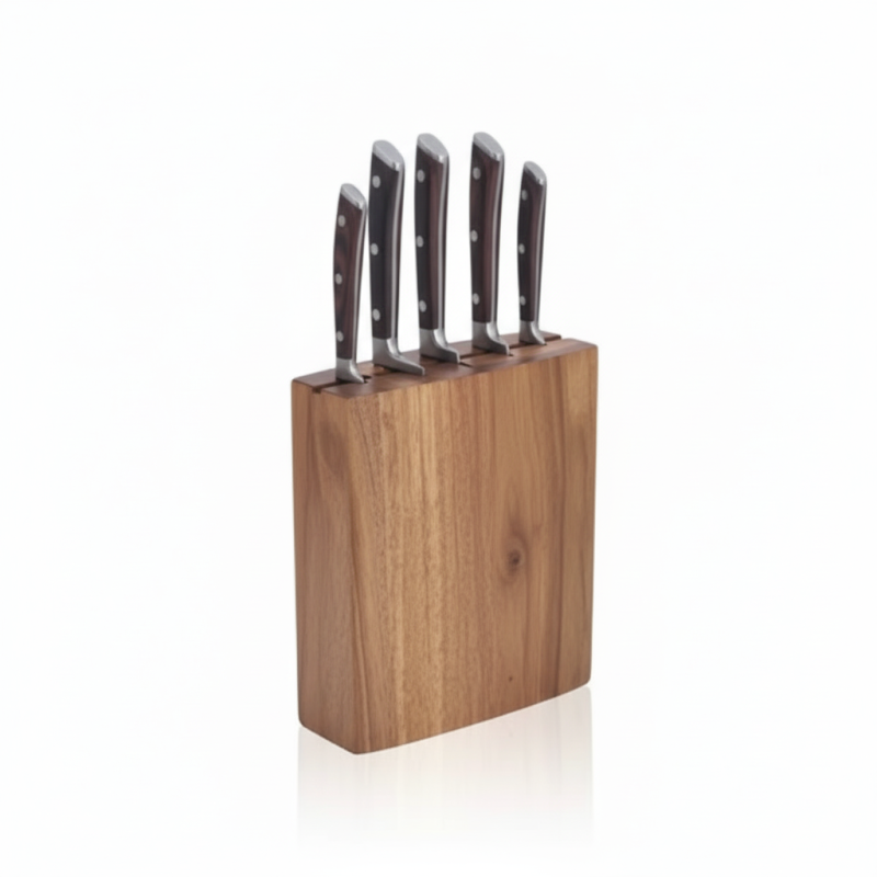 Knife Set 6 Pcs Wood Brown