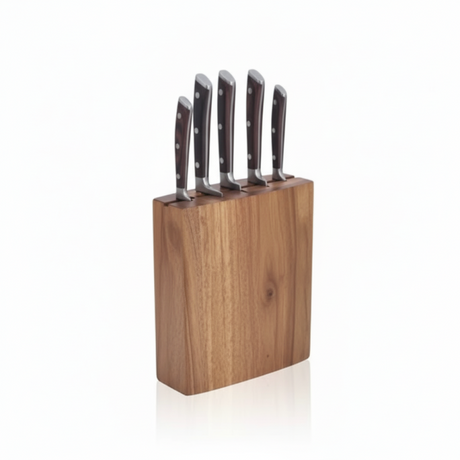 Knife Set 6 Pcs Wood Brown