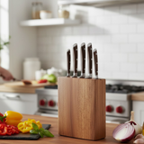 Knife Set 6 Pcs Wood Brown