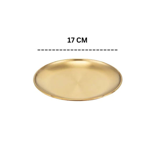 Gold Plated Stainless Steel Plate 17cm