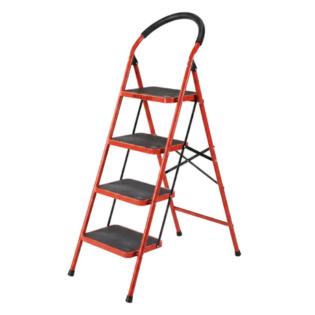 4 Step Folding Iron Ladder
