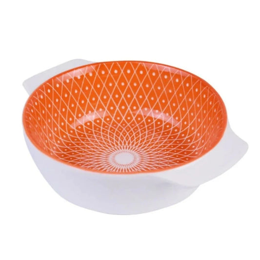 Porcelain Round Deep Serving Bowl 11" Orange