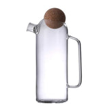 Glass Pitcher With Wooden Cork Ball Lid 1200ml