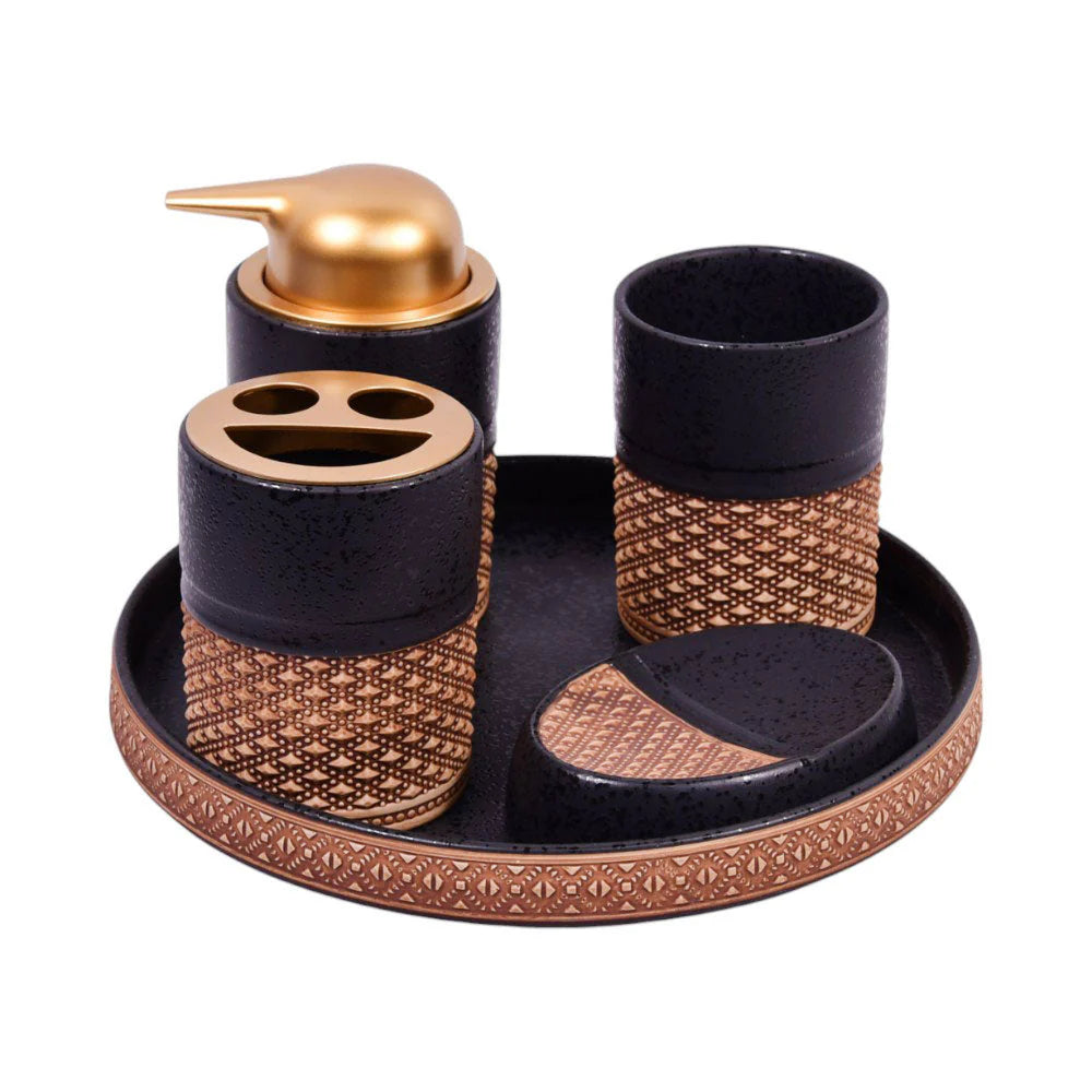 Bathroom Set Black (Set of 5Pcs) 