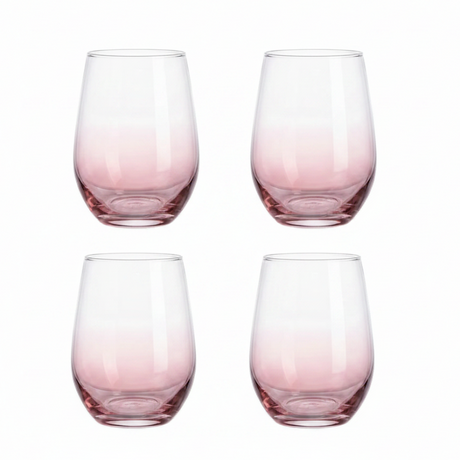 Drinking Glass Set 4Pcs 360ml Soft Pink
