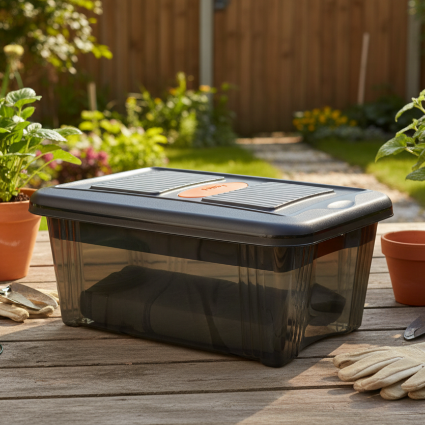 Plastic Garden Toolbox 12L Black