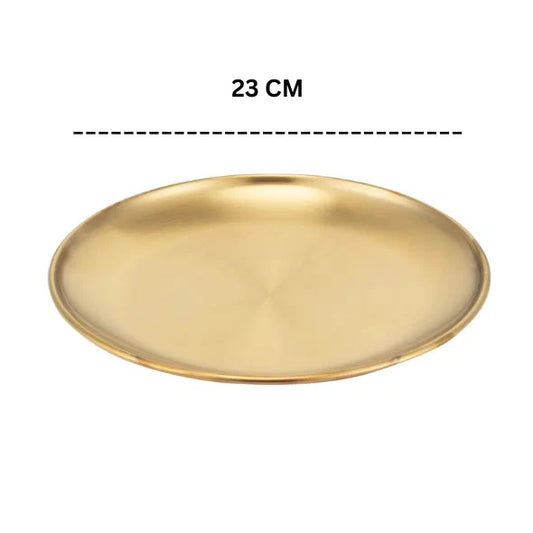 Gold Plated Stainless Steel Plate 23cm