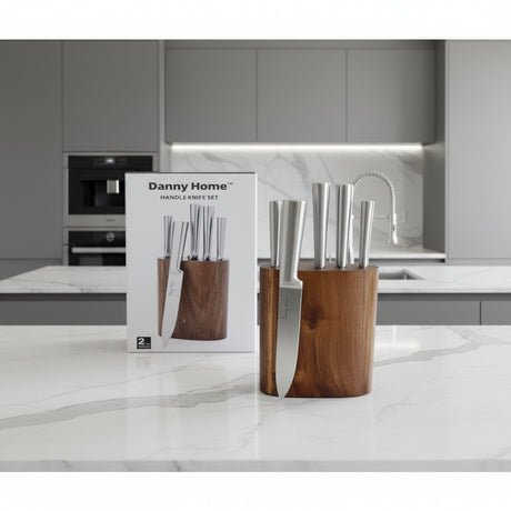 Natural Kitchen Knife Block Set 5 Pcs