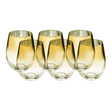 Drinking Serving Glass Gold 550ml (Set of 6pcs)