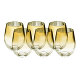 Drinking Serving Glass Gold 550ml (Set of 6pcs)