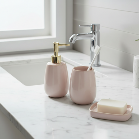 Ceramic Bathroom Set 3pcs Beige