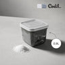 0.9L stone storage dispenser box with translucent lid, gray container