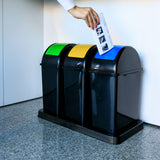 3 Recycling Containers With Base 15L x 3