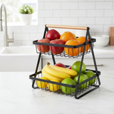 2 Tier Fruit Organizer Black