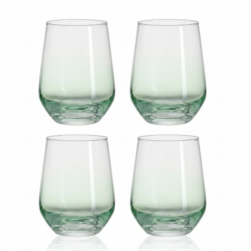 Drinking Glass Set 4Pcs 360ml Soft Green