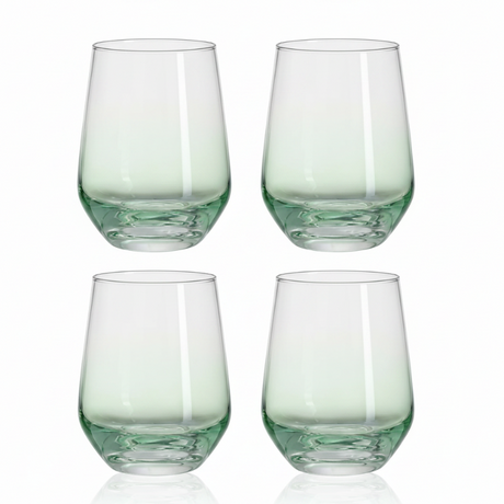 Drinking Glass Set 4Pcs 360ml Soft Green