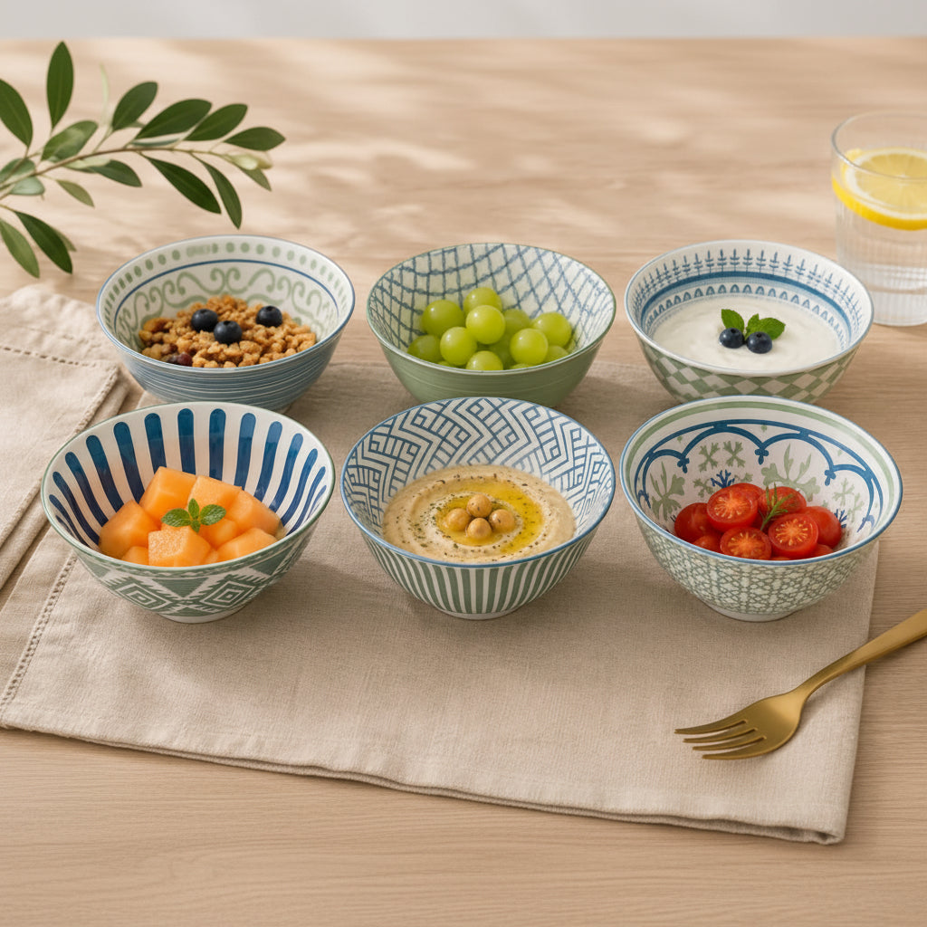 Bohemian Porcelain Dessert Bowl 6" (Set of 6 Pcs)