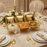 Rectangular Burner Dish 1.5Lx3 Gold