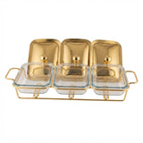 Rectangular Burner Dish 1.5Lx3 Gold