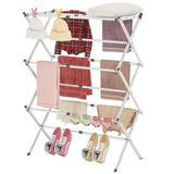 Foldable 3 Tier Cloth Dryer White Metal/Steel