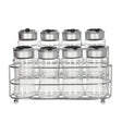 Glass Spice Jar With Stand 100ml (Set of 9pcs)