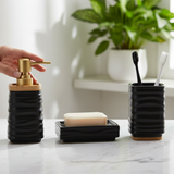 Bathroom Set Black (Set of 3)
