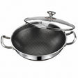 Honey Comb Stainless Steel Wok Pan With Lid 36cm 