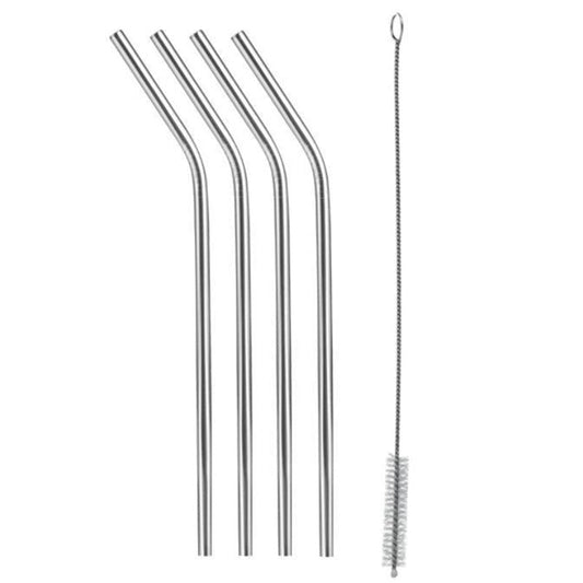 Stainless Steel Straws 6pcs With Cleaning Brush