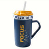 Mug With Lid & Straw