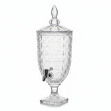 Floral Crystal Cut Glass Beverage Dispenser 3L