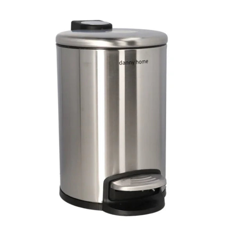 Pedal Bin 5L Silver Steel/Plastic