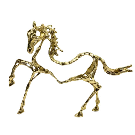 Decorative Metal Horse Sculpture Gold