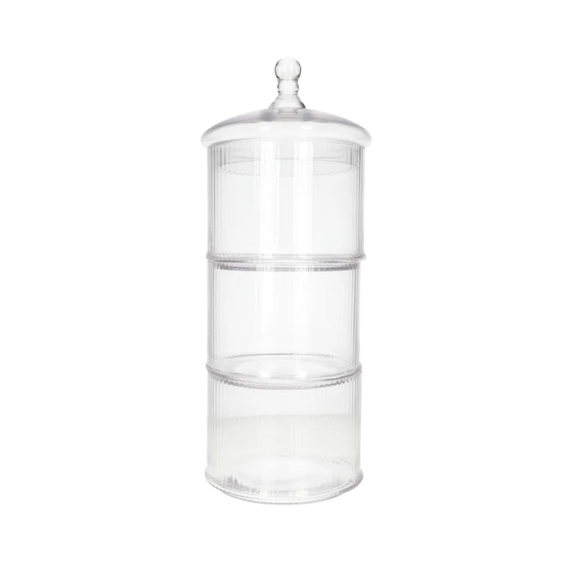 3 Layer Glass Cookie Jar 39cm